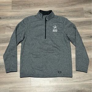 Ogio Men's Large Quarter Zip Jacket Gray Fleece Lined Star ABG Logo Embroidered